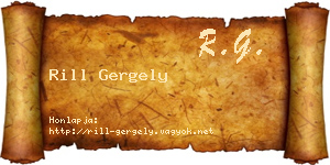 Rill Gergely névjegykártya